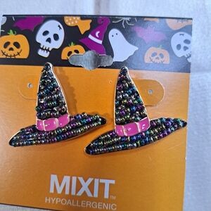 Mixit' Colorful Witch Hat Earrings